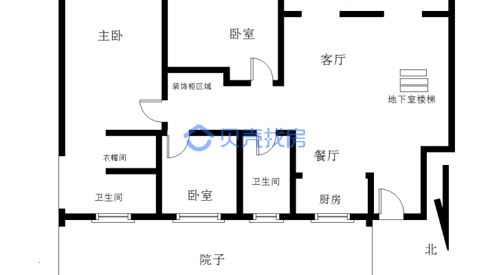 江山逸墅一楼带地下室带院子洋房 可跟2楼一起打通卖-户型图