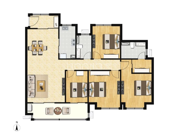 绿城晋府诚园--建面 135m²