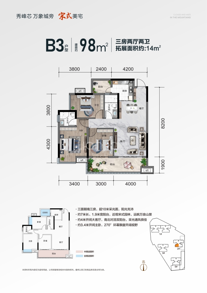 绿涛悦景台--建面 98m²