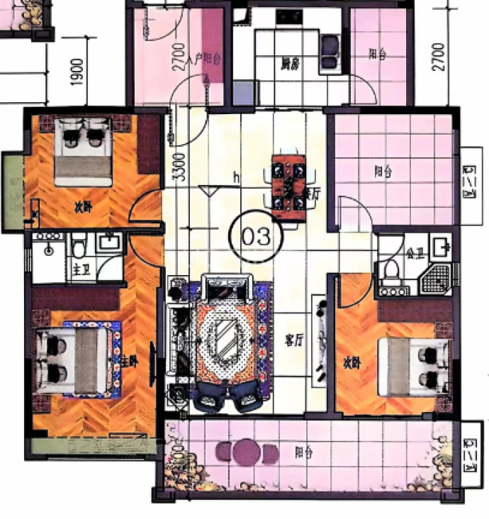 名汇春天--建面 137.54m²