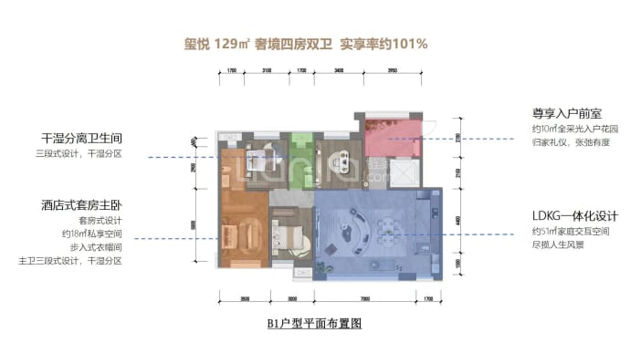 邦泰·臻悦--建面 129m²