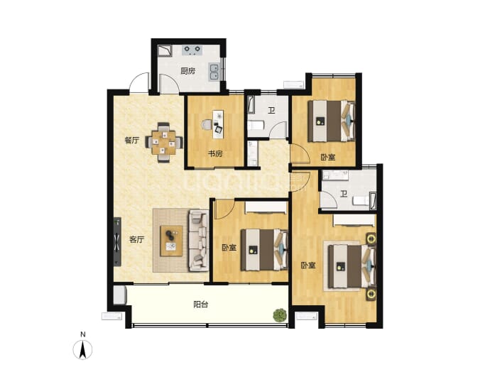 佳兴新语南山--建面 115m²