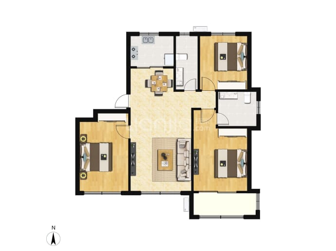 华丽·林溪湾--建面 116.32m²