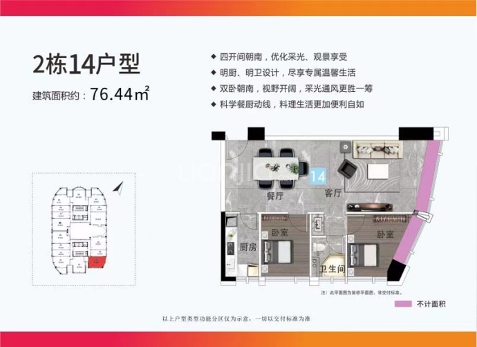 奥园广场--建面 76.44m²