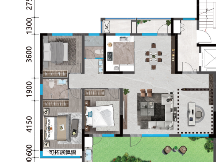 金域璞樾3室3厅3卫户型图