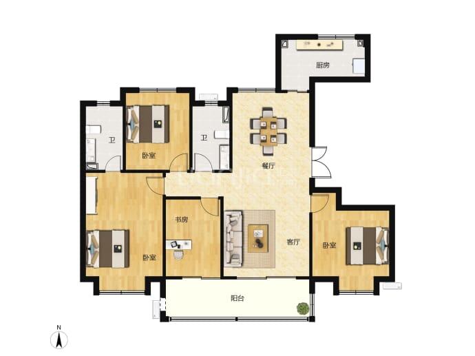 佳洲锦苑--建面 140m²