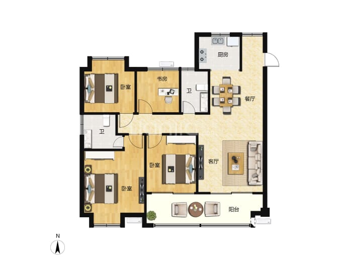 信江壹号--建面 125m²