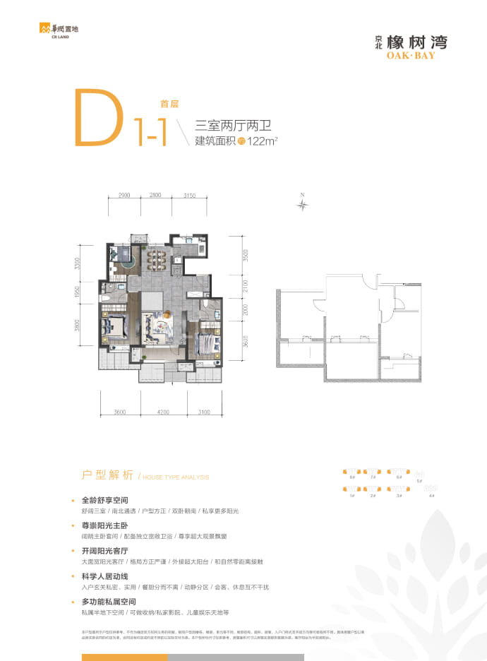 京北橡树湾--建面 122m²