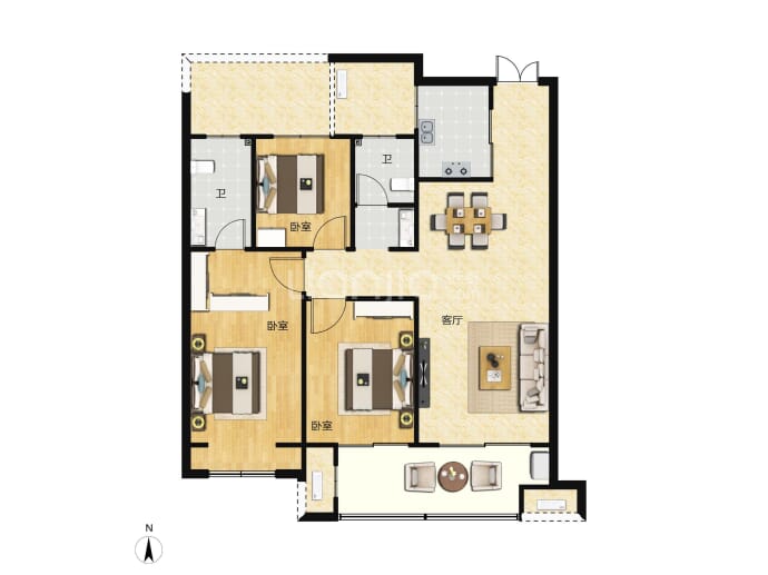 润华翡翠公馆--建面 116m²