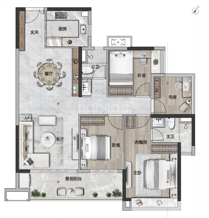 保利云禧--建面 125m²