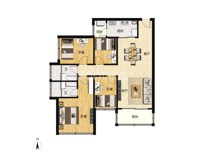 五洲富山园--建面 95m²