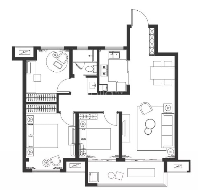 万科美的·翡翠云台--建面 100m²