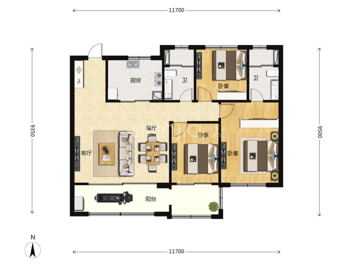 桂语晴澜--建面 118m²