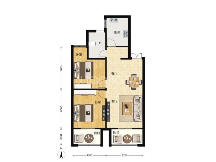 西固人家--建面 96m²