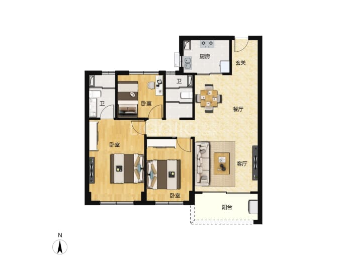 碧桂园双湖城--建面 115m²