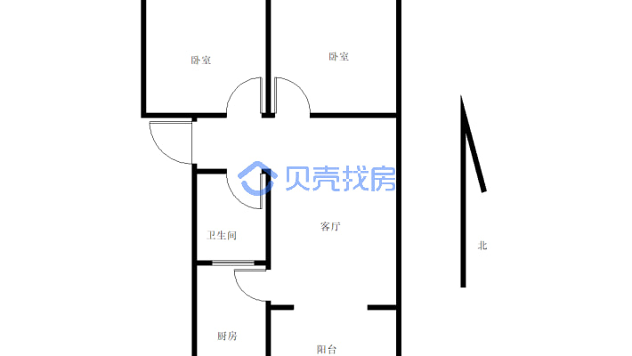 西大街珠峰 两室一厅一厨一卫 装修 全配 现浇房-户型图
