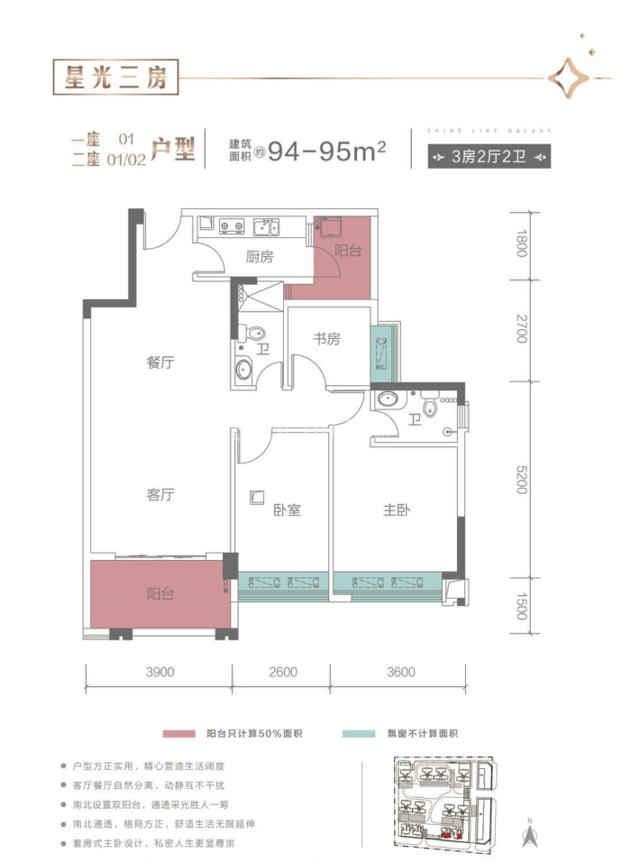 恒晖星河雅居--建面 94m²