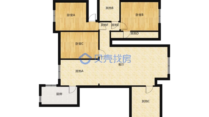 黄州书院 带70平大露台 精装4房 满二-户型图