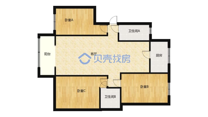 盐湖城 电梯顶层带阁楼 南北通透 精装自住-户型图