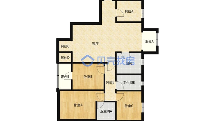 星河晋府八号 4室2厅 南 北-户型图