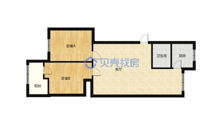 儒林公寓 2室2厅 东-户型图