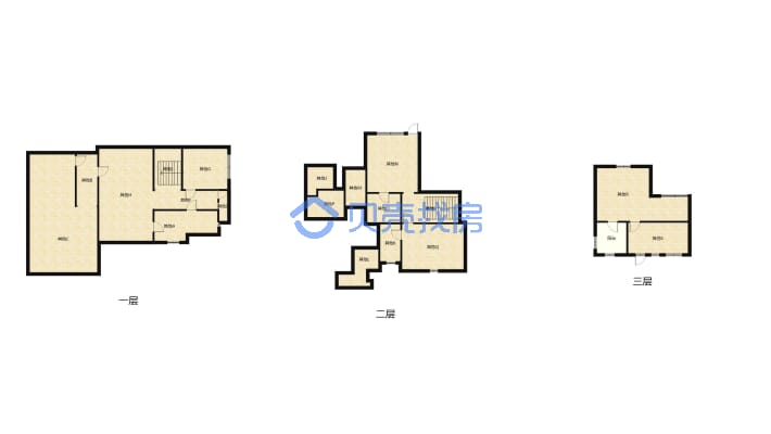 润达美墅双拼前后200平院子3层位置好房东外地置业换房-户型图