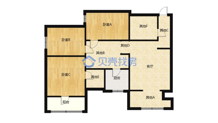 东方华城 3室2厅 南 北-户型图