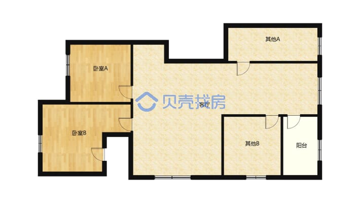 药材公司家属院，步梯4层，169平四室两厅两卫-户型图