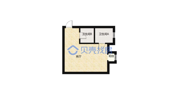 哈弗家园1室1厅1厨1卫 36平米-户型图