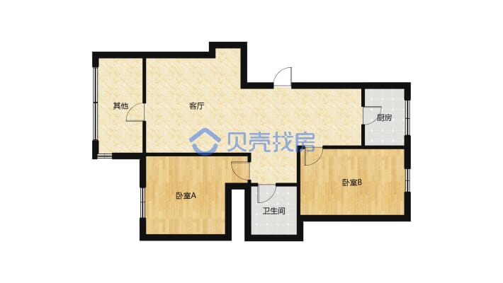 东康 康杰旁 明泽园 步梯中层 精装三居室 全明户型-户型图