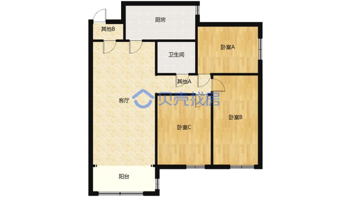 新步步高住宅小区 3室2厅 东南-户型图