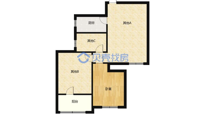 60多万精装两室电梯好楼层户型优质-户型图