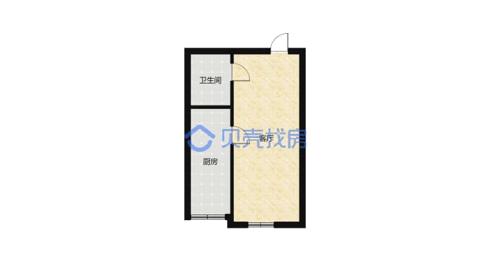 体育公园 电梯公寓 一室一厅 精装拎包住-户型图