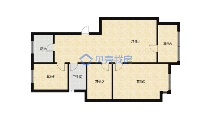 理想城 三室两厅  多层  户型方正-户型图