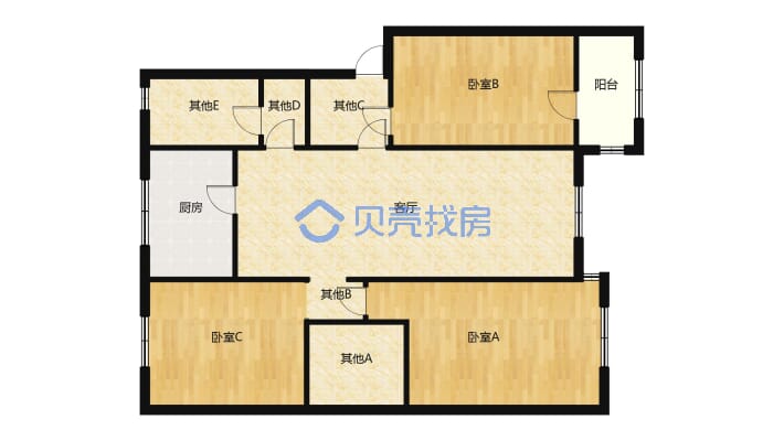 九龙城市乐园西区3-2-1-1 120.00m²-户型图