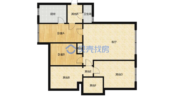 雍华庭高档小区，四房两厅两卫，证件齐全-户型图