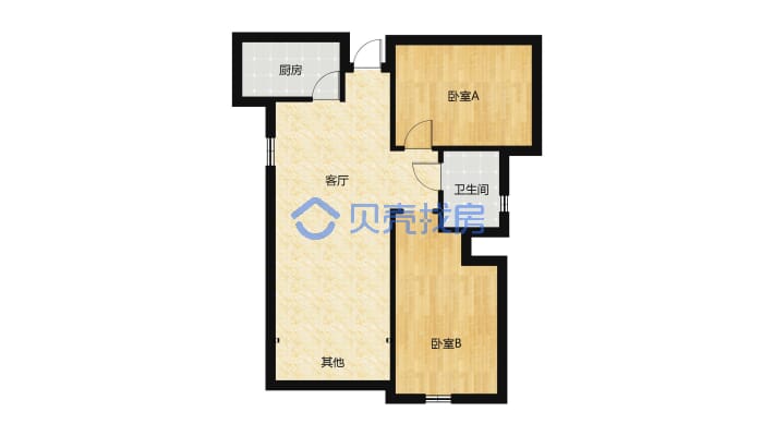 魏风区域，Z 便宜的电梯精装两居室，家具家电齐全-户型图
