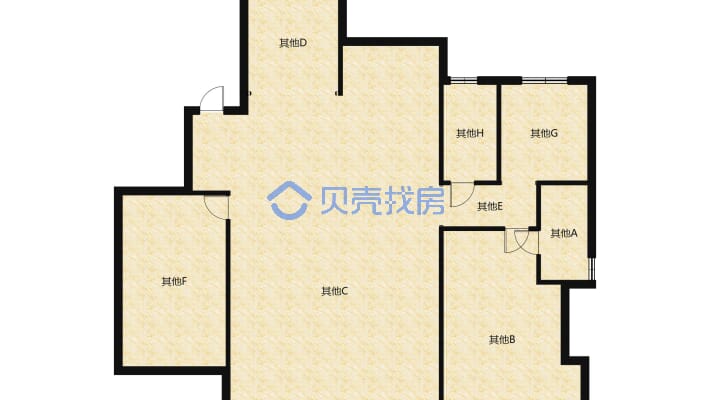 吾悦广场现房，174平6.9米横厅，四室两厅两卫-户型图
