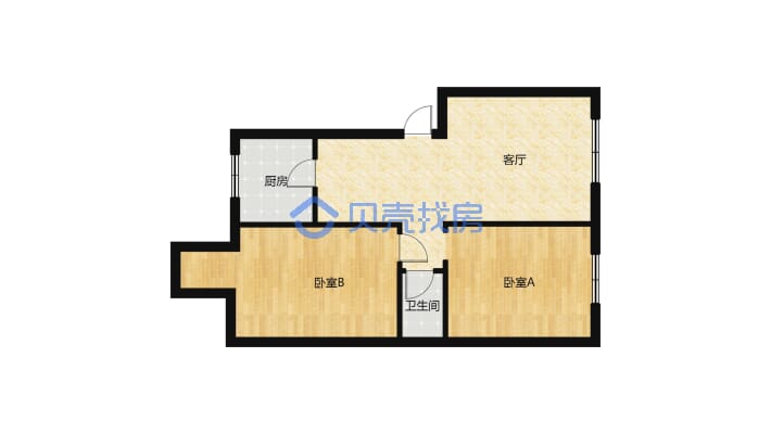 北海小区 步梯高层 精装修 带家具家电 满二 可按揭-户型图