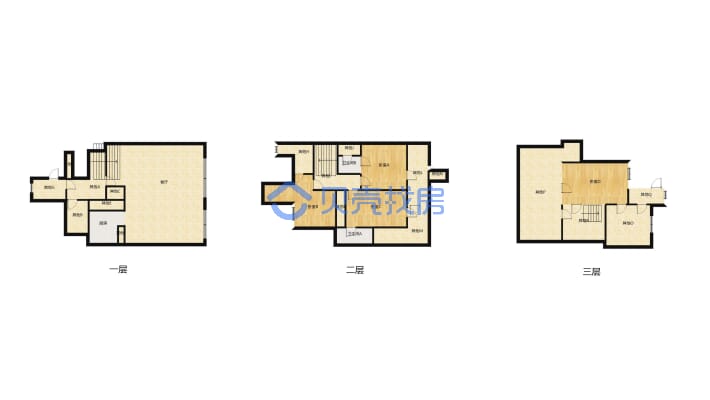 住家装修，上下三层，带地下室，两个产权车位，-户型图