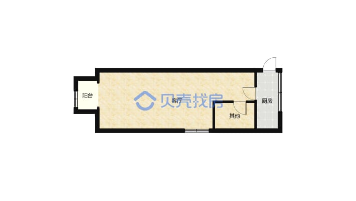 秀江外滩第二小区 1室1厅 南-户型图