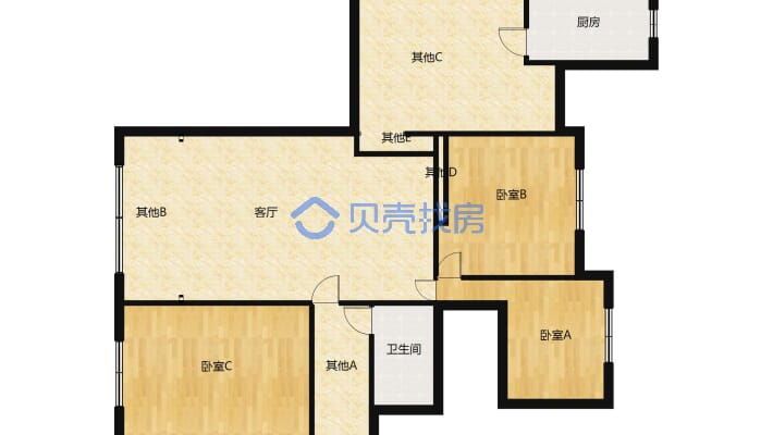 南北通透，采光充足，视野开阔，交通便利.装修一级棒-户型图