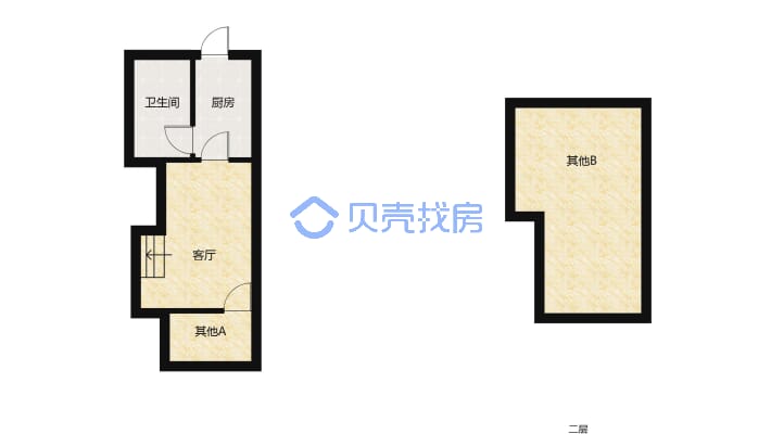 两室一厅小区环境干净舒适交通便利-户型图