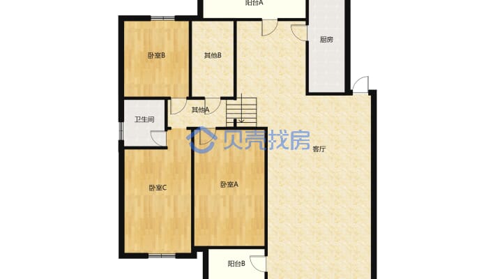 宜春市中级人民法院住宅小区 3室2厅 东南-户型图