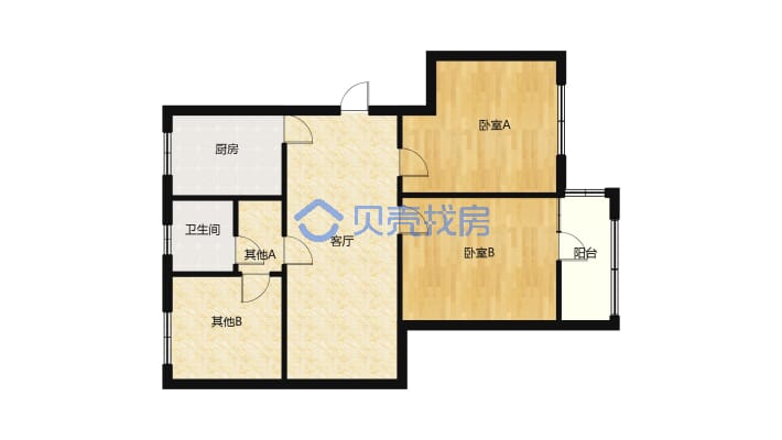 福阳新村多层好房，三室两厅一卫，户型好，关门卖-户型图