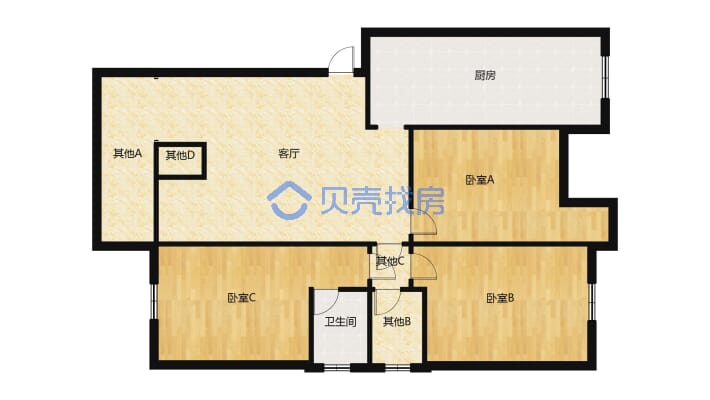 丽景山庄 3室2厅 东-户型图