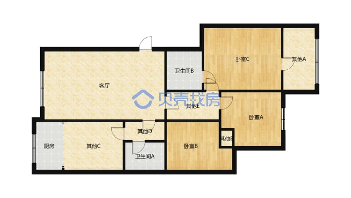 1.大产权可按揭 2.3卧朝南 3.-户型图