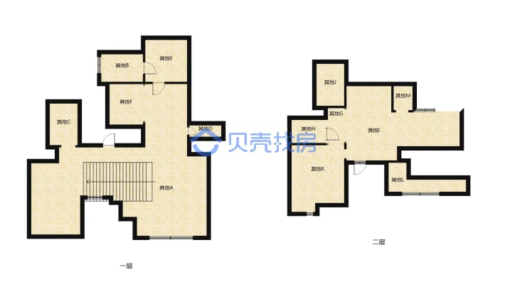 高档生活小区，电梯入户，上下两层复式小洋楼-户型图