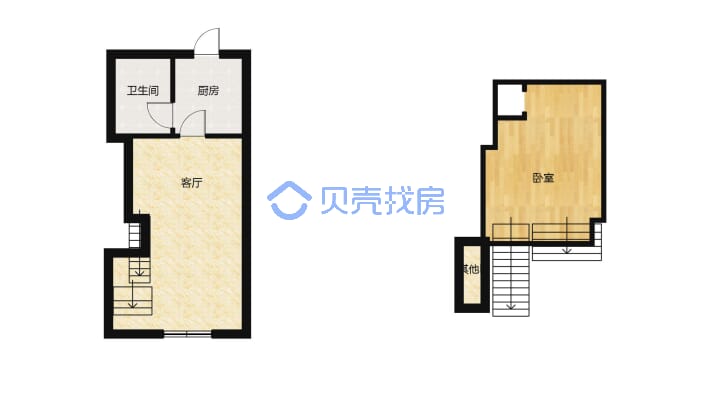 新！袁州公园东投中央城毛坯复式公寓出售-户型图