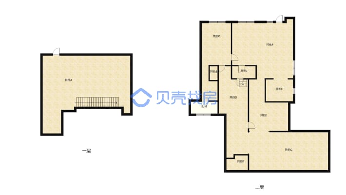 澳海府叠墅毛坯房有120平米院子和4个车位-户型图
